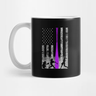 Softball Flag - Purple Softball Bat Mug